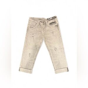 Miss Me distressed & embellished boyfriend capris | size 25 | 19.5” inseam